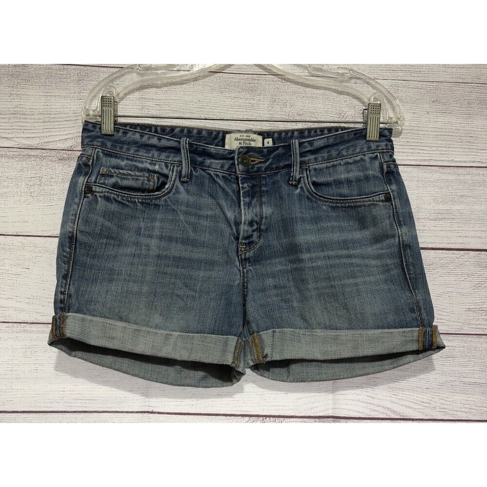 Abercrombie & Fitch Button Fly Cuffed Denim Shorts Size 4